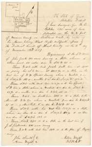 Field notes for 640 acres on Richland Creek, surveyed for H. B. Gotcher by deputy surveyor Milton Wright, 26 May 1858, with a plat.