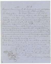 Mercer's Colony certificate No. 253 for 640 acres, ordered for George W. Downing by the Hopkins County District Court, 31 October 1856.