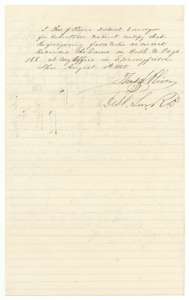 District surveyor Thos. J. Oliver's certificate of 10 August 1858 that the Wilson field notes were recorded at Springfield.