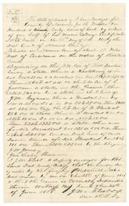 Field notes and sketch of 160 acres on Richland Creek, Navarro County, surveyed for James R. Meador by deputy surveyor J. M. Eliot, 22 June 1858.