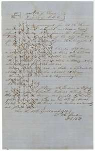 Field notes for 160 acres northwest of Corsicana, surveyed for W. H. Hines by deputy surveyor H. C. Gordon on 17 March 1857, with later notes written across the page.