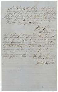 Certificates of District Surveyor Thomas J. Oliver on the Hines field notes, including that no adverse application was made against their renewal, 20 April 1859.