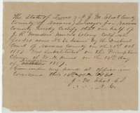 Certificate of County Surveyor J. M. Eliot, Corsicana, 14 October 1861, that half of Meador's 320-acre certificate was placed on W. H. Hines's preemption claim in December 1857.