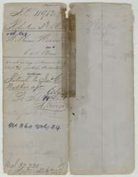 File jacket for William Weaver's Mercer's Colony certificate, with the patent note of September 1861 to the assignee.