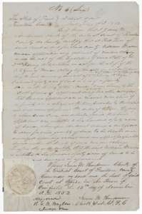 Mercer's Colony certificate No. 6 of 12 November 1852, issued by the Freestone County district court entitling William Weaver to 640 acres.