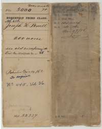 File jacket for Joseph H. Powell's 200-acre survey on Richland Creek, with the patent of 14 November 1862.