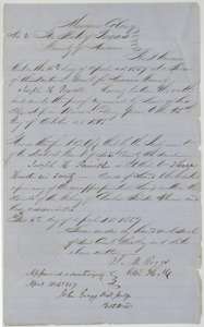 Mercer's Colony certificate No. 48 for 320 acres, issued to Joseph H. Powell by the Navarro County District Court, 15 April 1857.