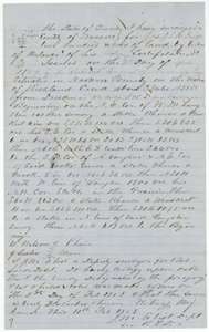 Field notes for 200 acres on Richland Creek near Dresden, surveyed for Joseph H. Powell by deputy surveyor J. M. Eliot, 5 February 1858.
