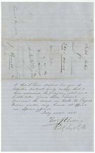 Second copy of the district surveyor's certificate of 22 July 1858 on the Powell field notes, with a file docket and the filing note.