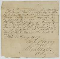 Application of 25 August 1859 in which Hugh Forgey, by attorney Alex. Beaton, asks to locate 113 acres under Sarah Carter's duplicate certificate No. 293.