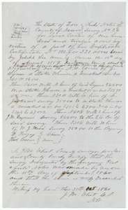 Field notes and plat for survey No. 26, 112 acres on the waters of Chambers Creek, made for Sarah Carter by county surveyor J. M. Elliot, 11 September 1860.