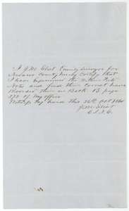County surveyor J. M. Elliot's certificate of 26 October 1860 that the 112-acre field notes are correct and recorded in Book B, page 372.