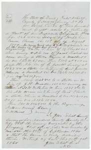 Field notes and plat for survey No. 73, 208 acres on the waters of Chambers Creek, made for Sarah Carter by county surveyor J. M. Elliot, 12 September 1860.