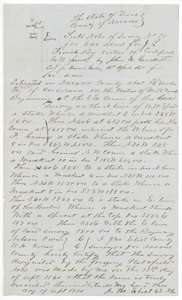 Field notes of Survey No. 70, 640 acres on Mill Creek for Joseph L. French, surveyed 13 September 1860 by county surveyor J. M. Eliot.