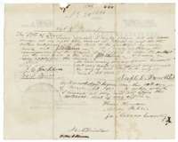 Back of the certificate, with Joseph L. French's assignment of 10 March 1851 to J. M. Steiner and a later endorsement to John C. McCuistion.