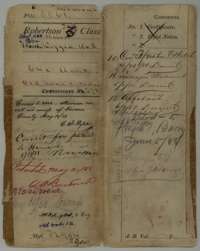 File wrapper for the 640-acre Mercer's Colony certificate of the heirs of Noah Kezzia, listing its papers and marked patented 21 May 1888.