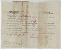 Mercer's Colony certificate No. 278 for 640 acres to the heirs of Noah Kezzia, issued at Corsicana by commissioner John M. Crockett, 19 April 1850.