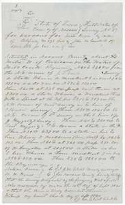 Field notes for Survey No. 67, 640 acres on the waters of Mill Creek, surveyed for Noah Kezzia by county surveyor J. M. Eliot, 13 September 1860.