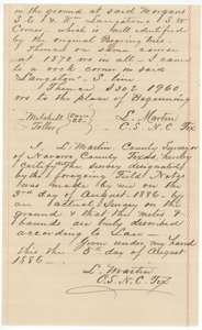 Close of the 1886 resurvey, with county surveyor L. Martin's certificate of 5 August 1886.
