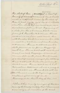 Field notes of a resurvey of the Noah Kezzia 640 acres made for B. F. Barry by county surveyor Chas. E. Lee, 9 December 1887.