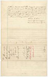 Close of the retracing certificate, dated 21 April 1888, with a jacket for the corrected field notes filed 23 April 1888.