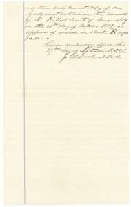 End of the certified copy of the judgment, certified by the district clerk on 27 September 1873 from the court minutes.