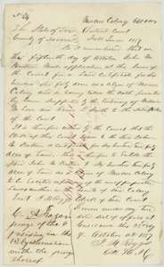 Mercer's Colony certificate No. 64 for 640 acres, issued to John M. Britton by the Navarro County district court at Corsicana, 23 October 1857.