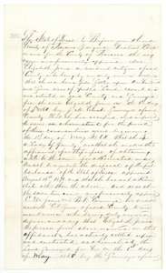 Elizabeth Jones's homestead affidavit, sworn in November 1871, that she had settled on and improved her land as a homestead since 1 May 1868.