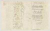 Wrapper and surveyor's certificate for the first 320-acre field notes, Abst 287, filed 5 Oct 1868, patented 4 Nov 1868, No. 352 Vol 37.