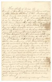 Deed in which P. W. Fuller of San Augustine County sells land certificate 13/56 for 640 acres to Richard Waterhouse for $300.