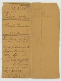 File jacket for Alexander Lamountane's 320 acres, Robertson 3rd class, patent to Richard Waterhouse 13 August 1869, No. 547 Vol. 37.