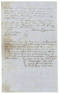 Second page of the Lamountain deed with witnesses and Clerk Charles Epps's acknowledgment of the mark, 19 March 1850.