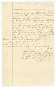Close of the 1871 affidavit, with the statement of witnesses John Woodall and S. T. Stanaland that Shepard settled and farmed the land, and the clerk's seal.