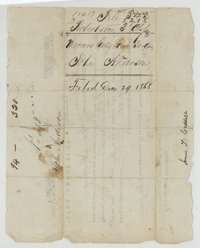 Back of Anderson's colony certificate, endorsed with his name and that of James T. Caddell and filed 29 December 1868.