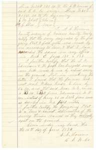 County surveyor A. S. Howren's certificate of 15 June 1874 that the Richland Creek survey was made according to law and recorded in Book C.