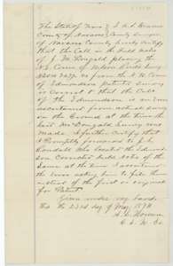 County surveyor A. S. Howren's certificate of 23 May 1874 on a boundary call in the McDougald survey and the neighboring Edmondson survey.