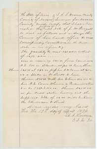 County surveyor A. S. Howren's certificate of 19 April 1876 correcting the McDougald field notes to about 131 acres.