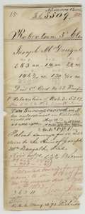Old jacket listing the McDougald surveys of 283, 14, 28, 146 and 130 acres, with patent entries to the heirs.