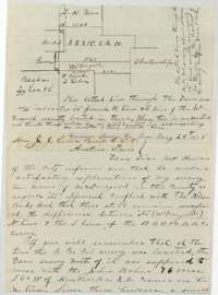 Letter from Corsicana of 28 May 1878 to Land Commissioner J. J. Groos about the McDougald survey and its overlap with neighboring surveys, with a sketch.