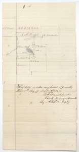 Sketch map and certified copies of field notes of the Edmondson, Wilson Reed and McDougald surveys, made by county surveyor B. F. Marchbanks, 7 September 1878.