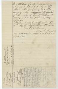 Deputy surveyor's certificate of 15 September 1878 that the preceding page is a true copy of the corrected McDougald field notes on file, with docket.