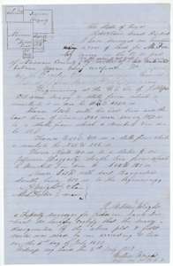 Field notes for 100 acres on Mill Creek in northwest Navarro County, surveyed for Milton Finley by deputy surveyor Milton Wright on 6 July 1857.