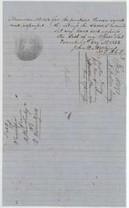 Close of the Finley deed, with the acknowledgment before notary John W. Matthews of Hopkins County, 1 December 1856.
