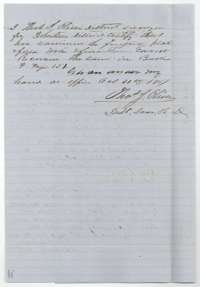 District surveyor's certificate of 31 October 1857 that the field notes were examined and recorded in Book P, page 151.