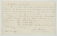James Converse asks the Navarro County Surveyor to file the location of scrip 570 beginning at O. B. Monroe's SE corner.